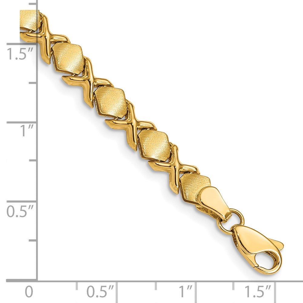 Charlie & Co Jewelry | 14k Polished And Brushed Fancy X 7 Inch Bracelet - Model ST638