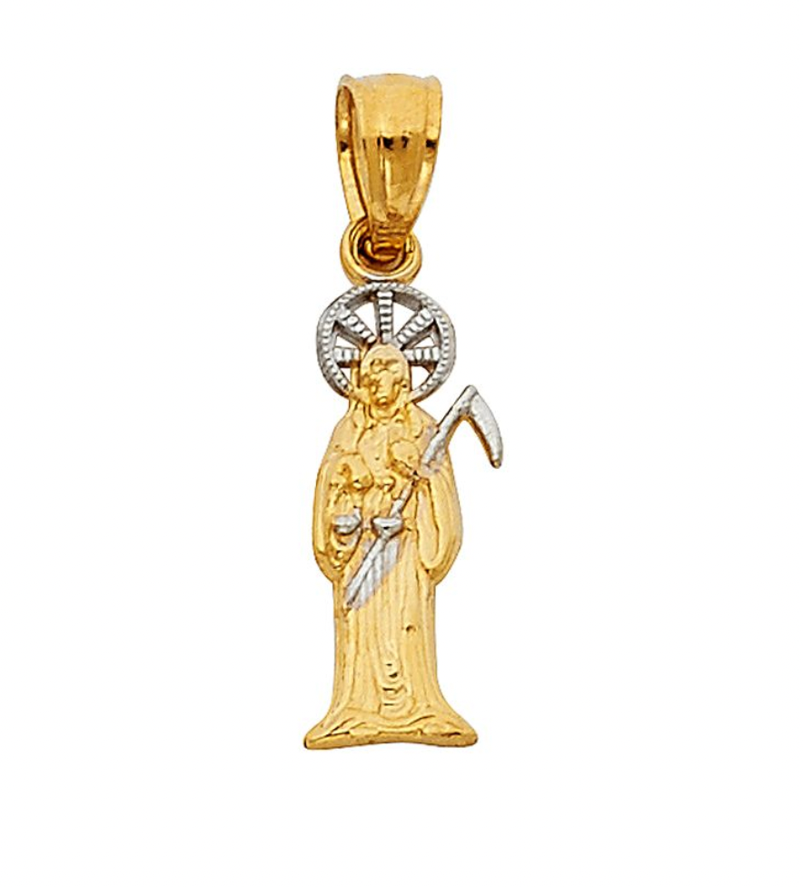 Gold Santa Muerte Devil Pendant Model-99 - Charlie & Co. Jewelry