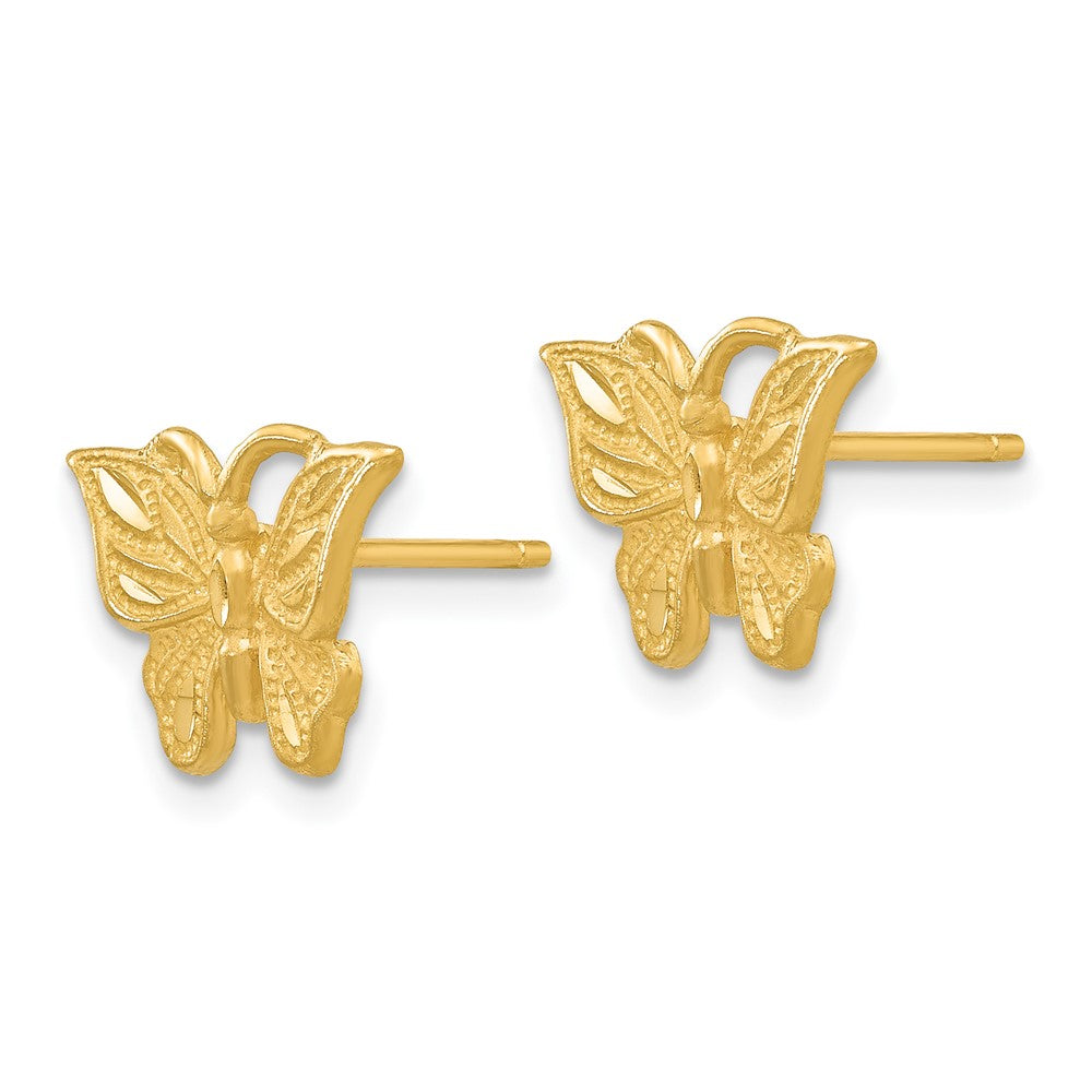 Gold Diamond-cut Butterfly Earrings - Model TC746 - Charlie & Co. Jewelry