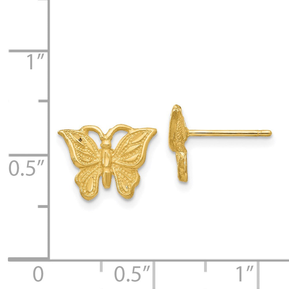 Gold Diamond-cut Butterfly Earrings - Model TC746 - Charlie & Co. Jewelry