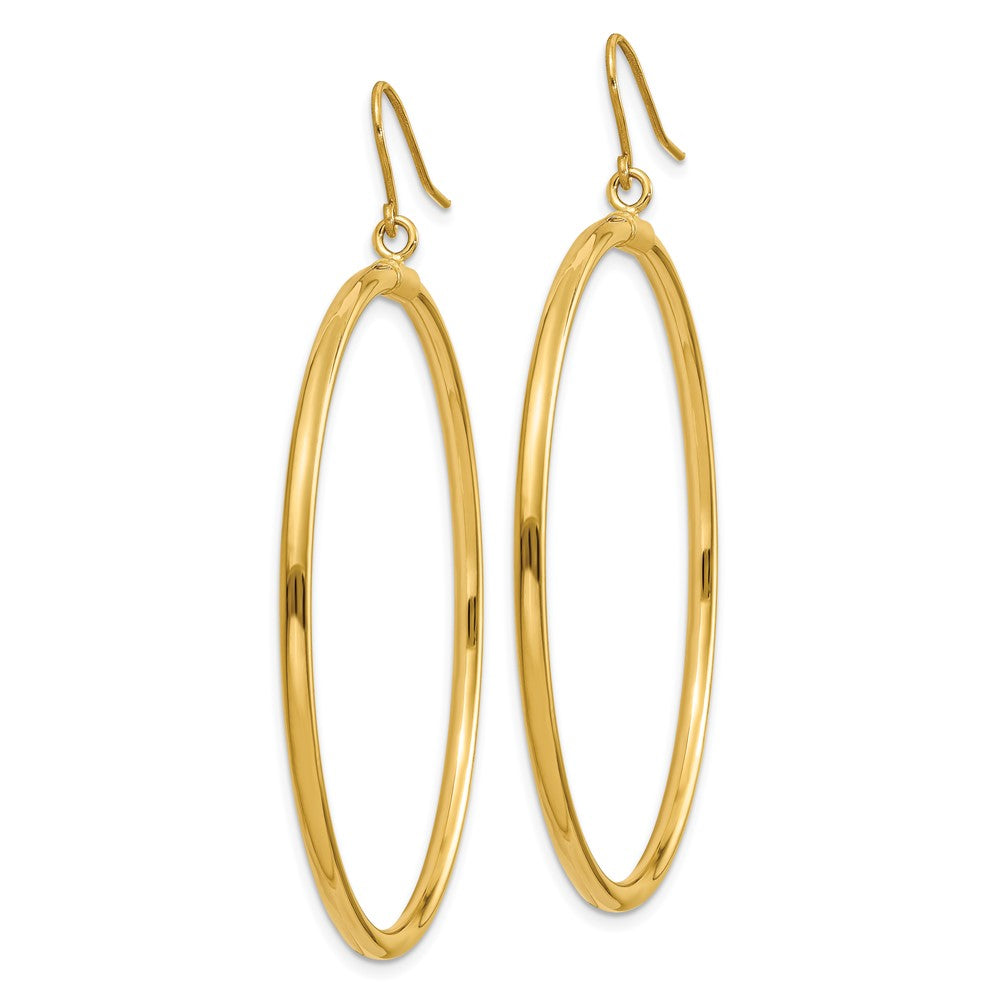 Gold Tube Hoop Dangle Earrings - Model TE509 - Charlie & Co. Jewelry