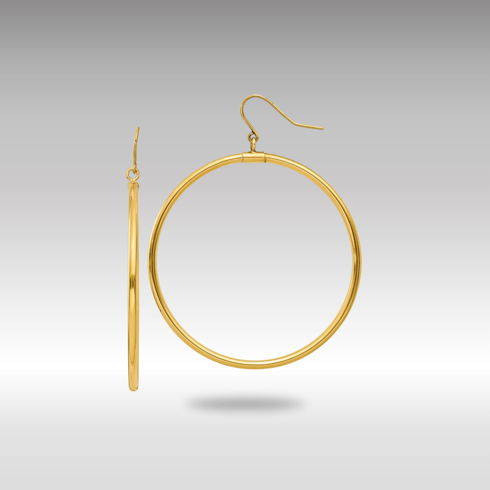 Gold Tube Hoop Dangle Earrings - Model TE509 - Charlie & Co. Jewelry