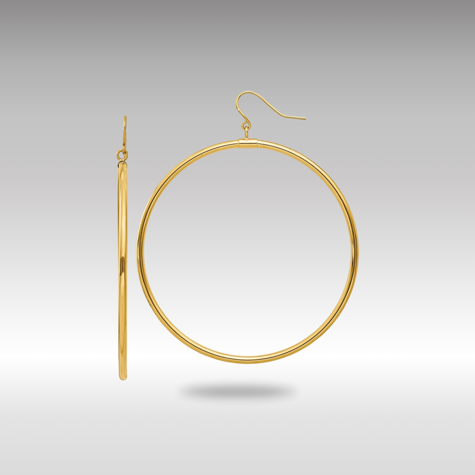 Gold Tube Hoop Dangle Earrings - Model TE510 - Charlie & Co. Jewelry