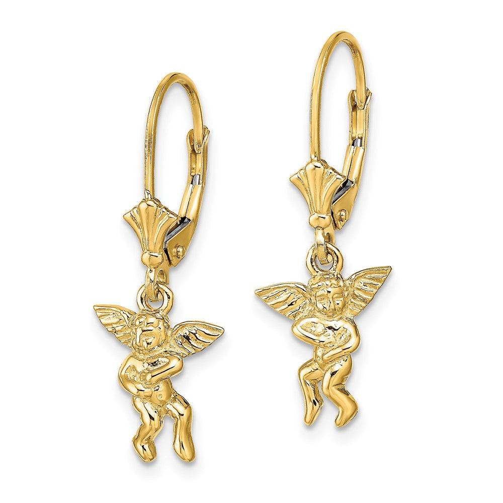 Gold Angel Leverback Earrings - Model TF1779 - Charlie & Co. Jewelry