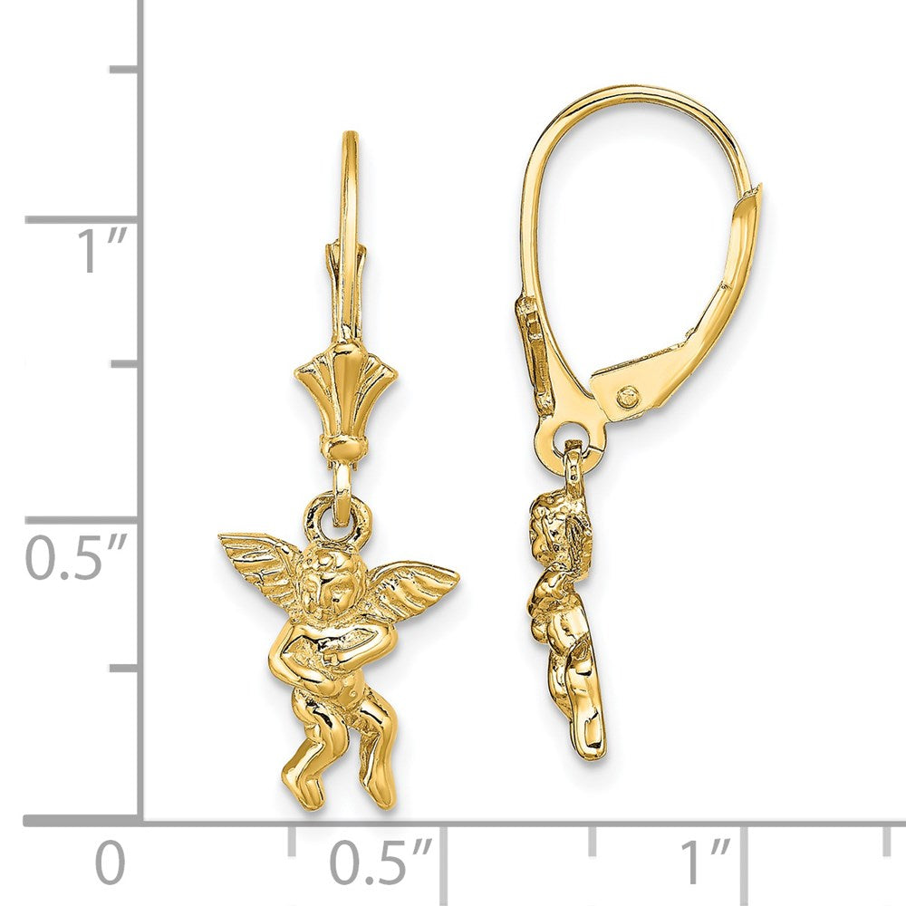 Gold Angel Leverback Earrings - Model TF1779 - Charlie & Co. Jewelry