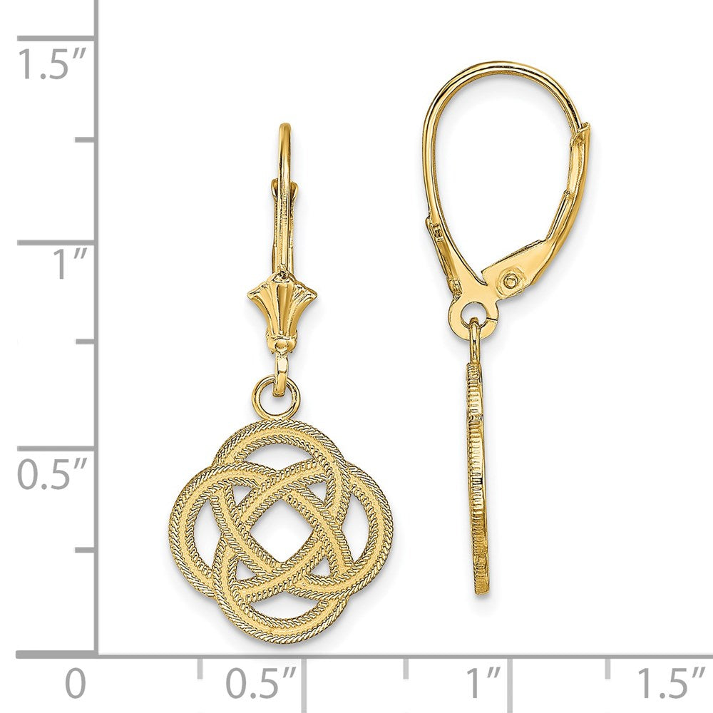 Gold Small Celtic Eternity Knot Circle Leverback Earrings - Model TF1789 - Charlie & Co. Jewelry