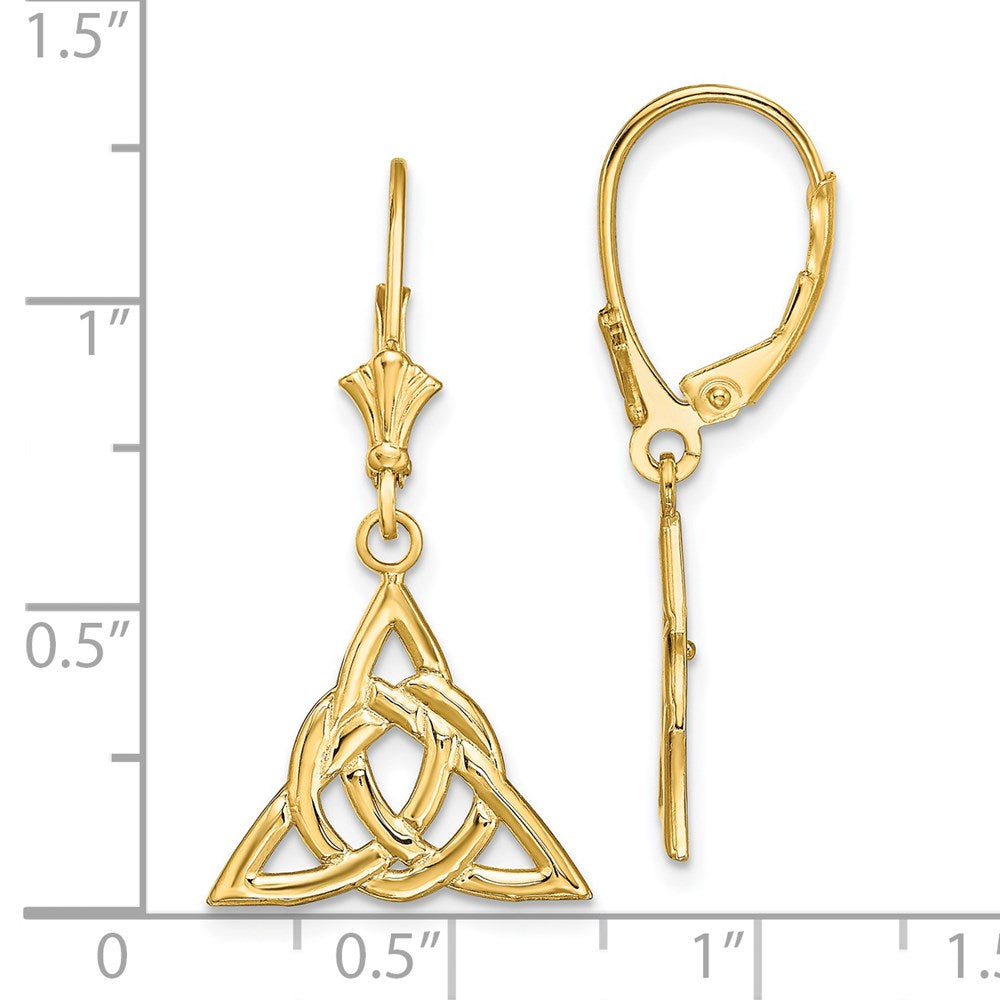 Gold Small Celtic Trinity Knot Leverback Earrings - Model TF1791 - Charlie & Co. Jewelry