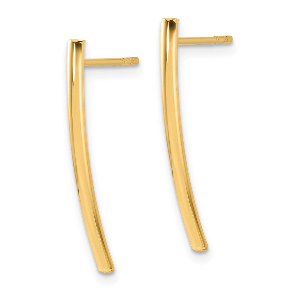 Gold Polished Bar Post Earrings - Model TF2311 - Charlie & Co. Jewelry