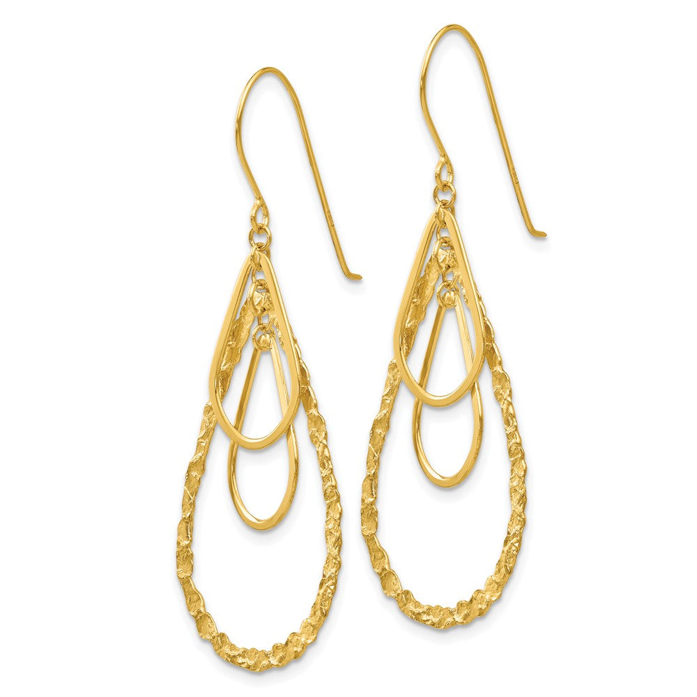 Gold Fancy Tear Drop Earrings - Model TH565 - Charlie & Co. Jewelry