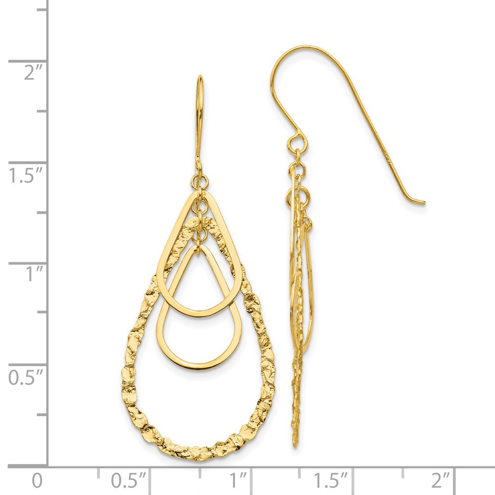 Gold Fancy Tear Drop Earrings - Model TH565 - Charlie & Co. Jewelry