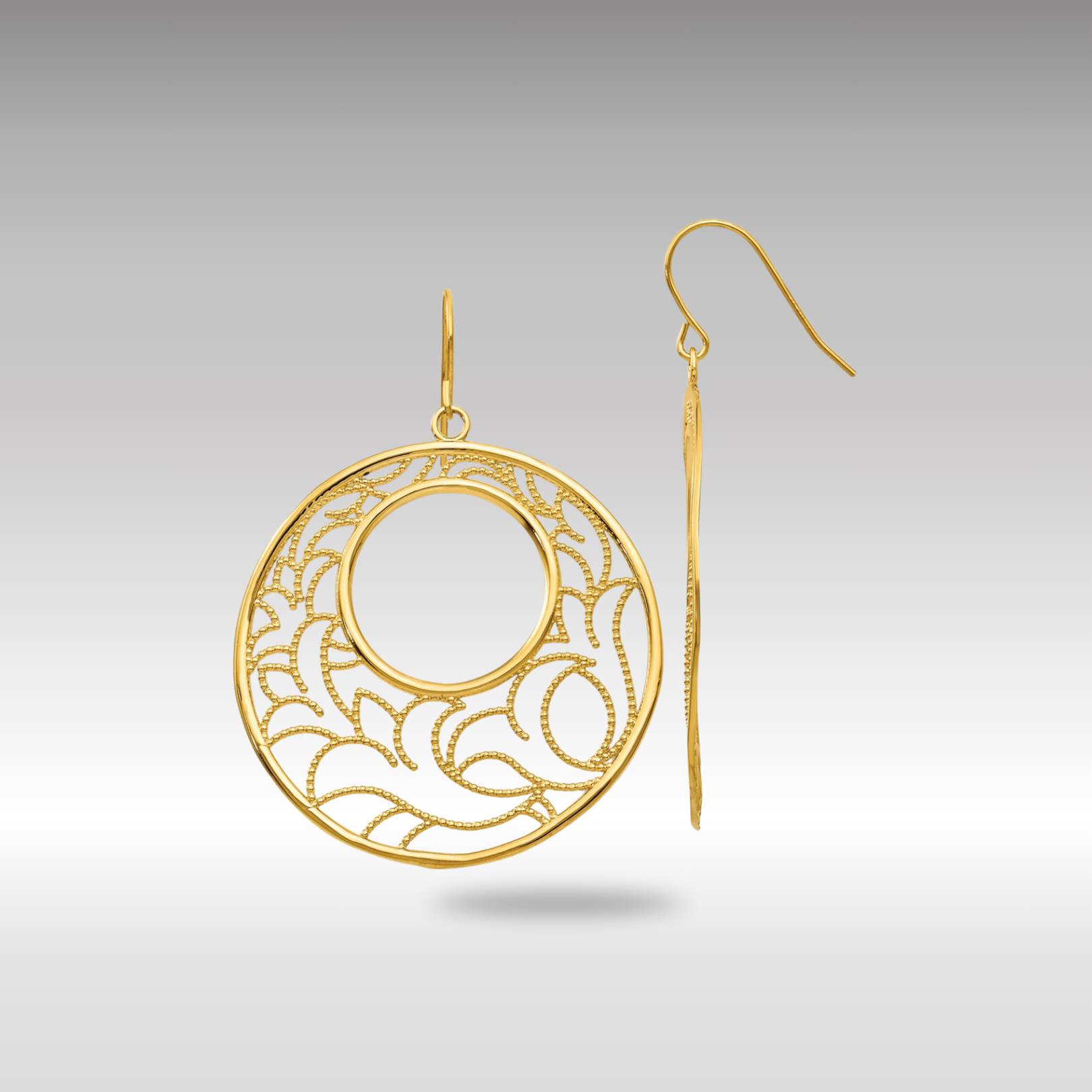 Gold Circle Earrings - Model TH609 - Charlie & Co. Jewelry