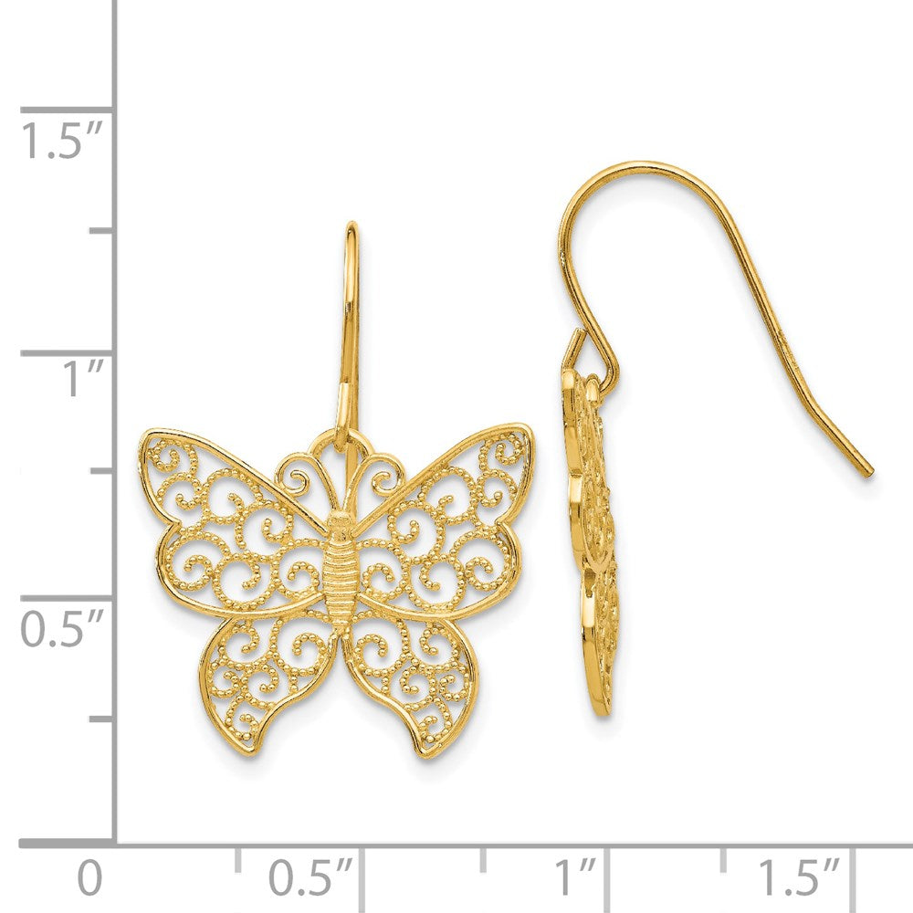 Gold Butterfly Earrings - Model TH621 - Charlie & Co. Jewelry