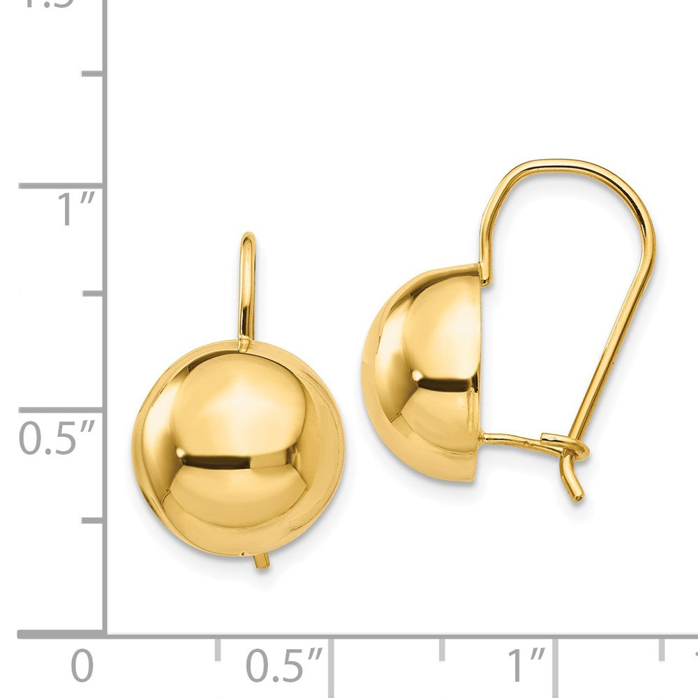 Gold 12.00mm Hollow Half Ball Earrings - Model TH658 - Charlie & Co. Jewelry