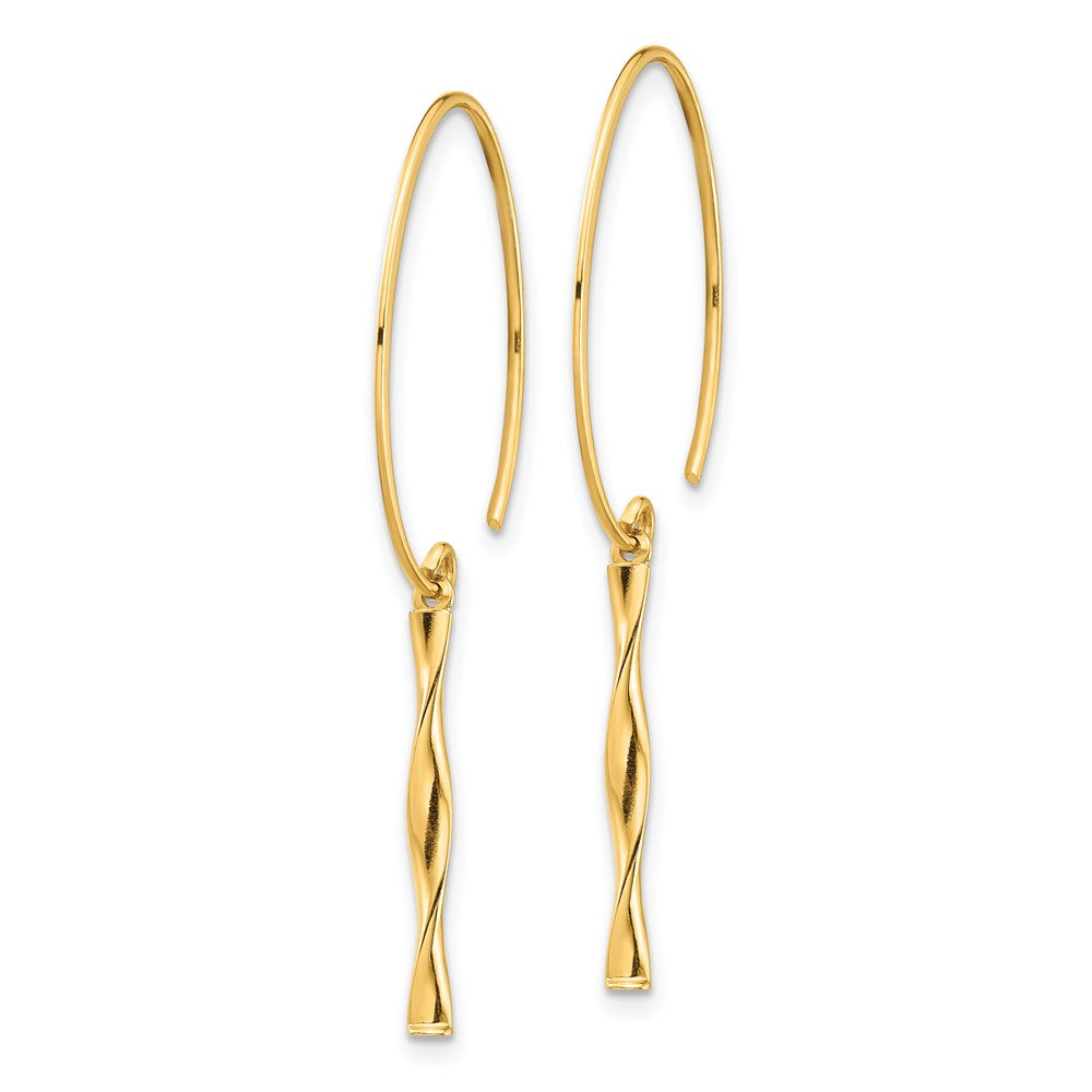 Gold Twist Bar Dangle Earrings - Model TH985 - Charlie & Co. Jewelry