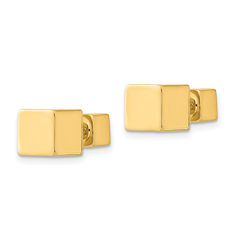 Gold 5mm/7mm Cube Front and Back Post Screwback Earrings - Model TL1100 - Charlie & Co. Jewelry