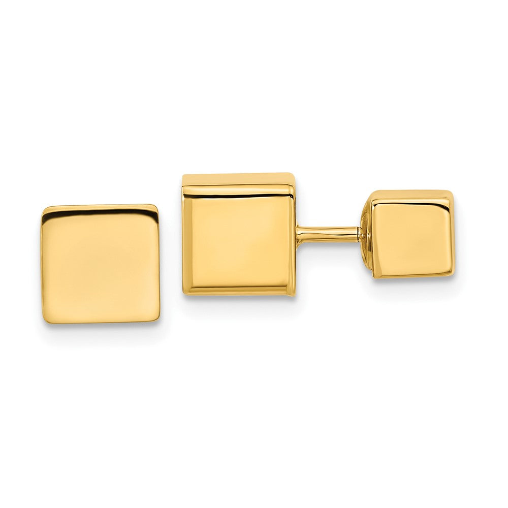 Gold 5mm/7mm Cube Front and Back Post Screwback Earrings - Model TL1100 - Charlie & Co. Jewelry