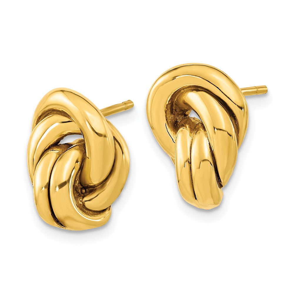 Gold Polished Love Knot Hollow Post Earrings - Model TL1171 - Charlie & Co. Jewelry