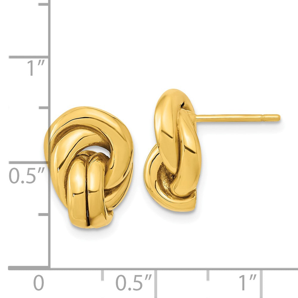 Gold Polished Love Knot Hollow Post Earrings - Model TL1171 - Charlie & Co. Jewelry