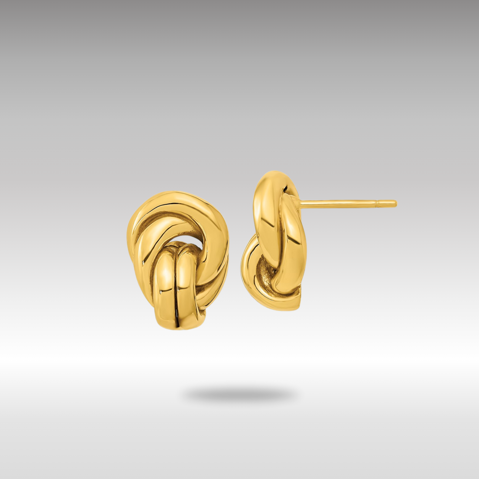 Gold Polished Love Knot Hollow Post Earrings - Model TL1171 - Charlie & Co. Jewelry