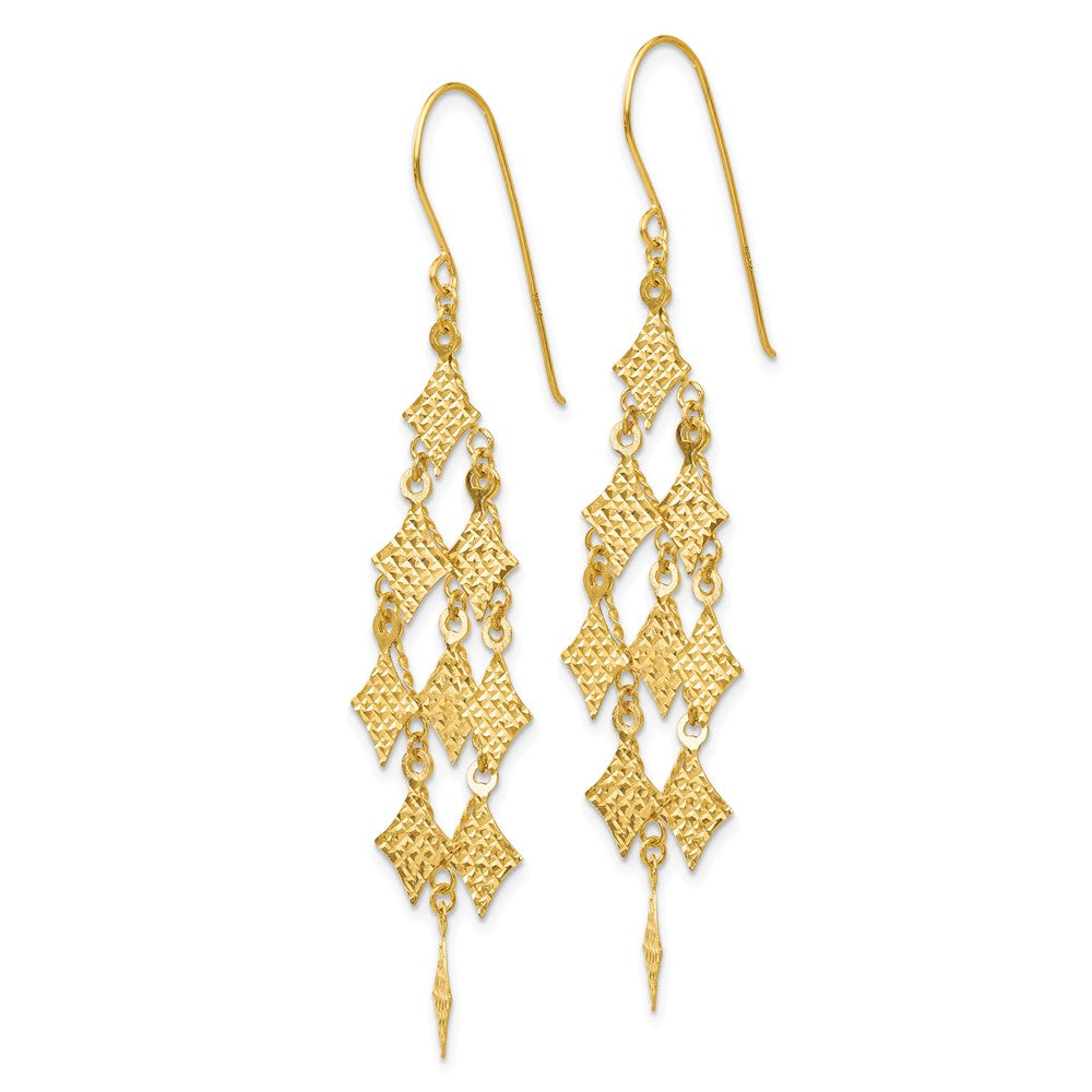 Gold Diamond-cut Chandelier Earrings - Model TL519 - Charlie & Co. Jewelry