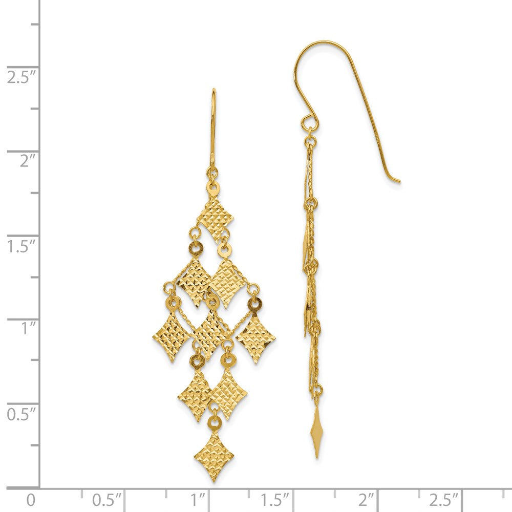 Gold Diamond-cut Chandelier Earrings - Model TL519 - Charlie & Co. Jewelry