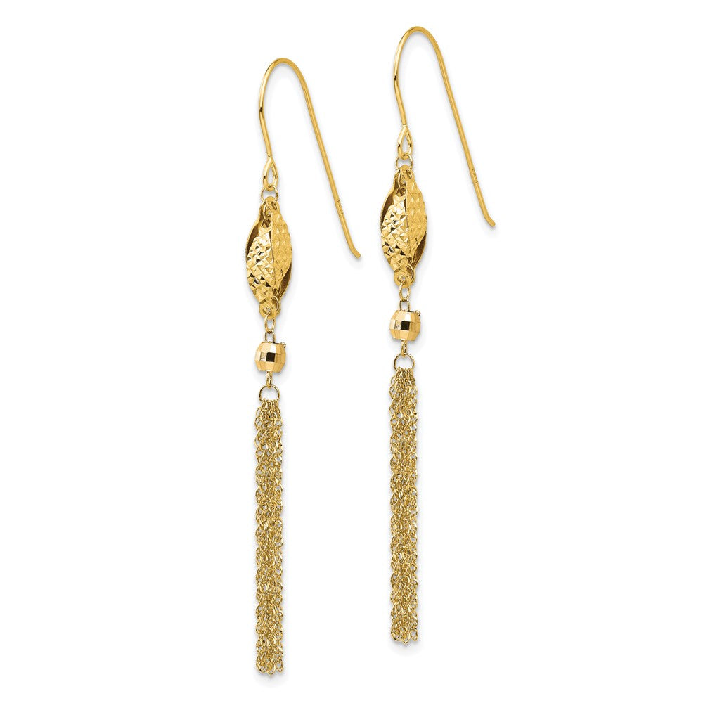 Gold Bead and Chain Dangle Earrings - Model TL538Y - Charlie & Co. Jewelry