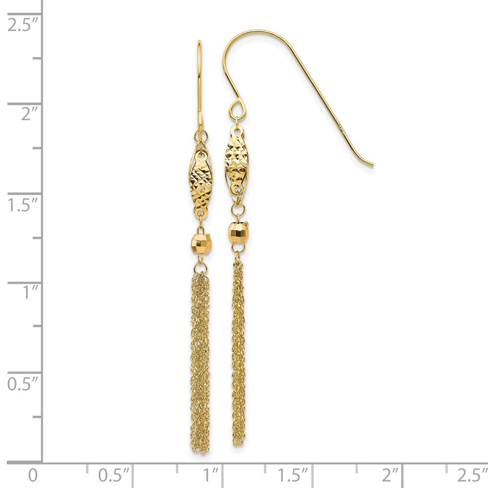 Gold Bead and Chain Dangle Earrings - Model TL538Y - Charlie & Co. Jewelry