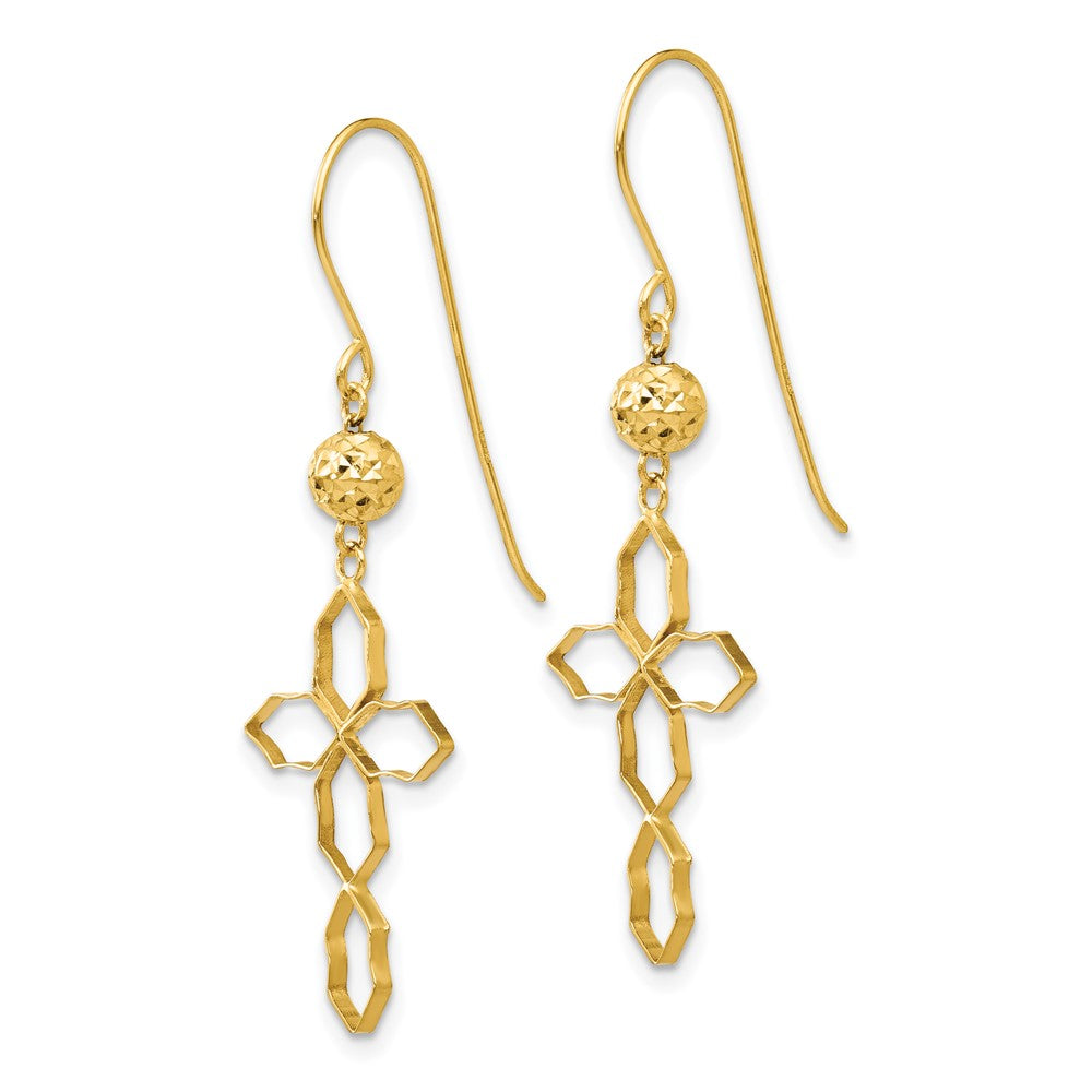 Gold Cross Earrings - Model TL545 - Charlie & Co. Jewelry