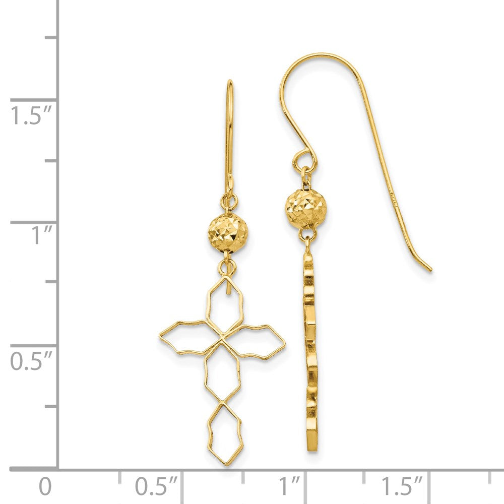 Gold Cross Earrings - Model TL545 - Charlie & Co. Jewelry