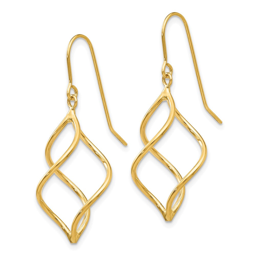 Gold Polished Short Twisted Dangle Earrings Model-TL830 - Charlie & Co. Jewelry