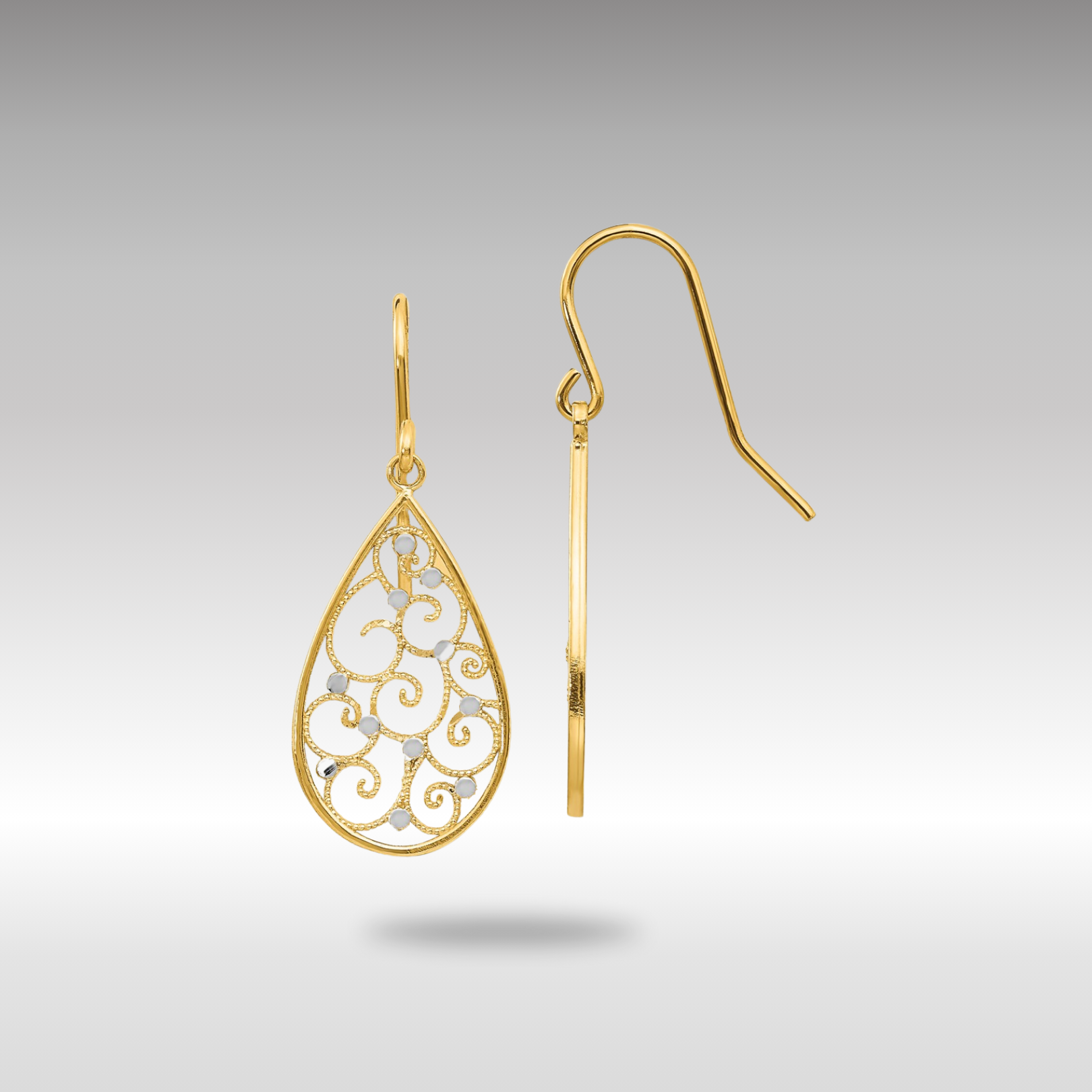 Gold Polished Teardrop Earrings - Model TL894 - Charlie & Co. Jewelry