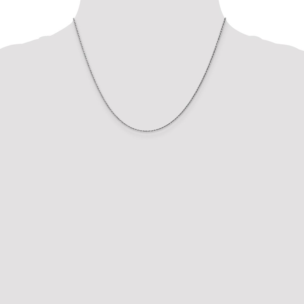 Charlie & Co Jewelry | 14k White Gold 6 Inch 1.15mm Diamond-cut Machine Made Rope With Lobster Clasp Chain Chain - Model W010