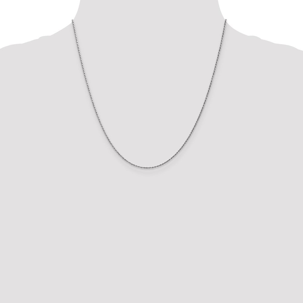 Charlie & Co Jewelry | 14k White Gold 6 Inch 1.15mm Diamond-cut Machine Made Rope With Lobster Clasp Chain Chain - Model W010