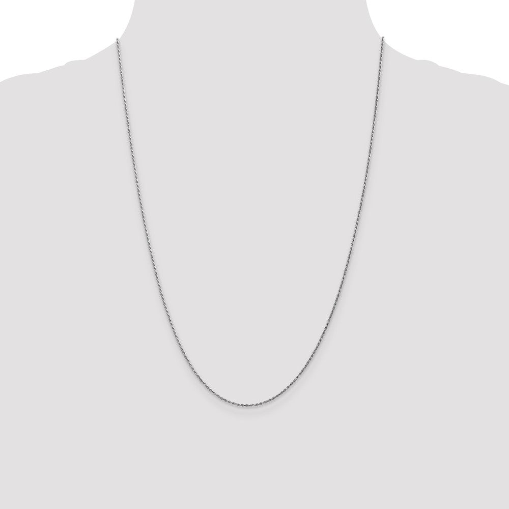 Charlie & Co Jewelry | 14k White Gold 6 Inch 1.15mm Diamond-cut Machine Made Rope With Lobster Clasp Chain Chain - Model W010