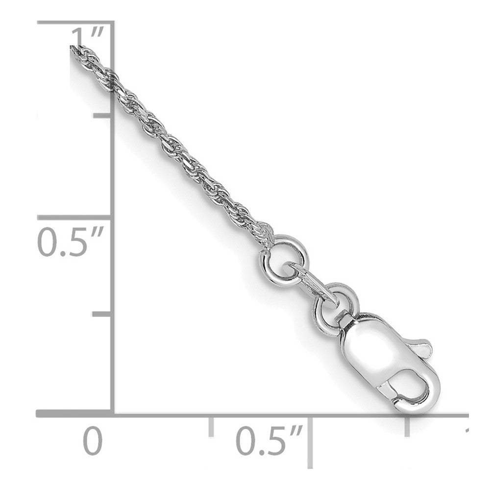 Charlie & Co Jewelry | 14k White Gold 1.15mm Diamond-cut Machine Made Rope With Lobster Clasp Chain Bracelet - Model W010