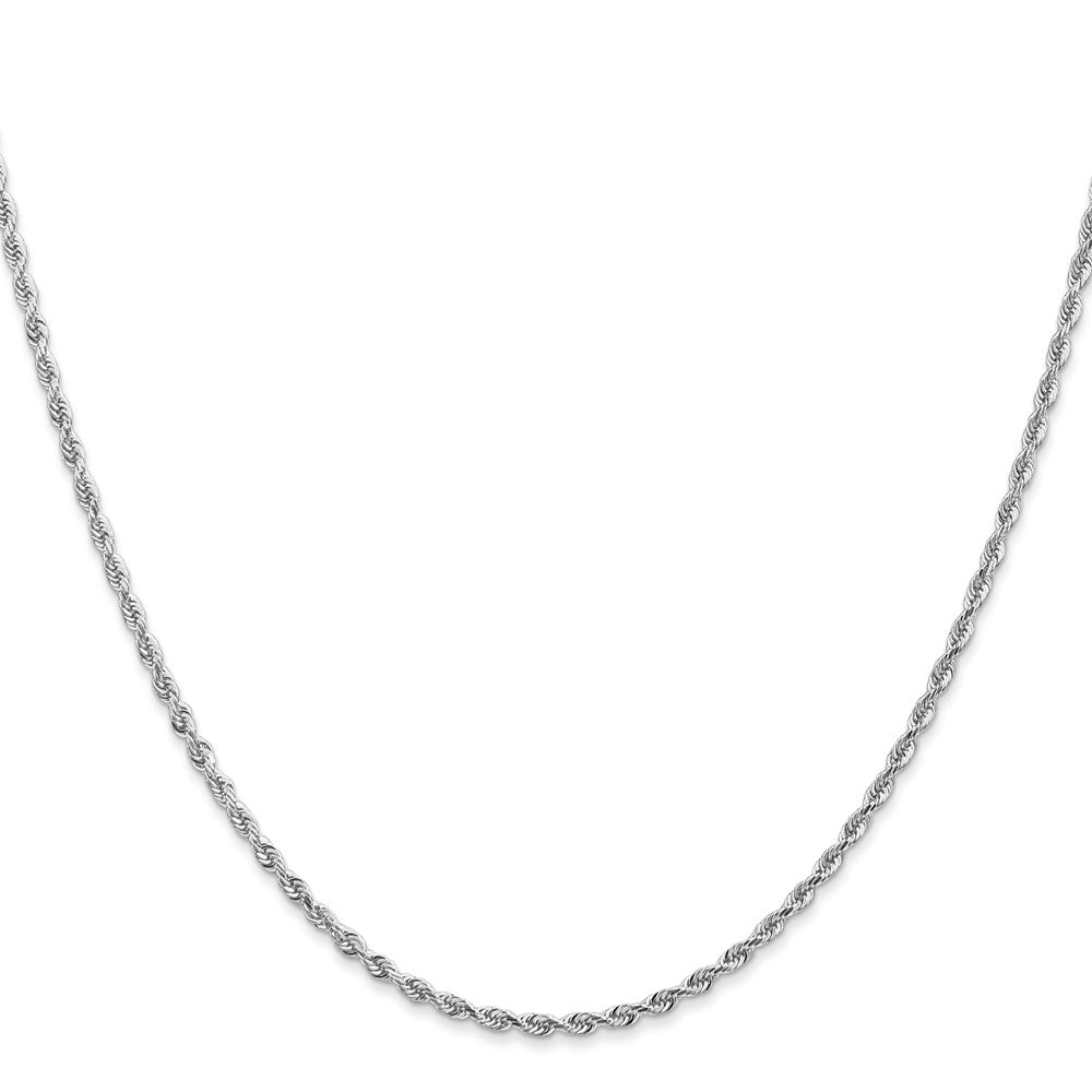 Charlie & Co Jewelry | 14k White Gold 7 Inch 2mm Diamond-cut Quadruple Rope Lobster Clasp Chain - Model WQT016
