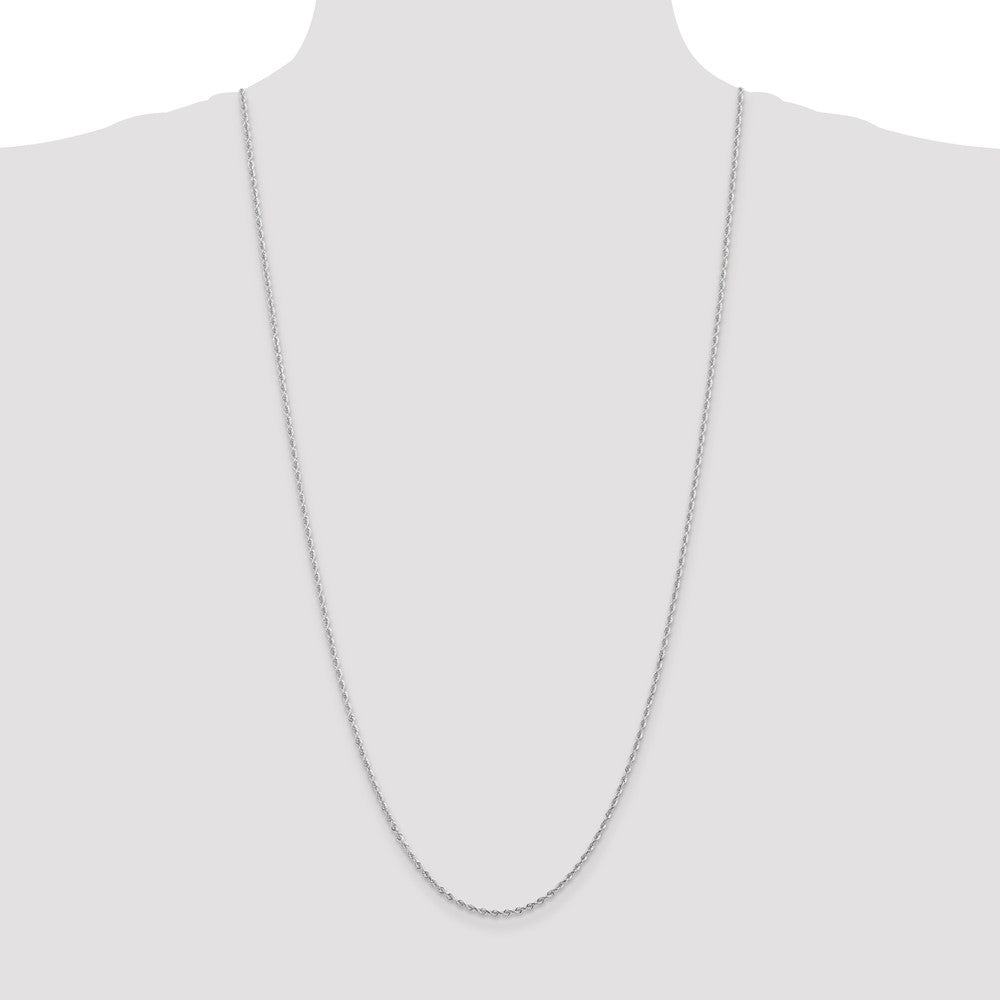 Charlie & Co Jewelry | 14k White Gold 7 Inch 2mm Diamond-cut Quadruple Rope Lobster Clasp Chain - Model WQT016