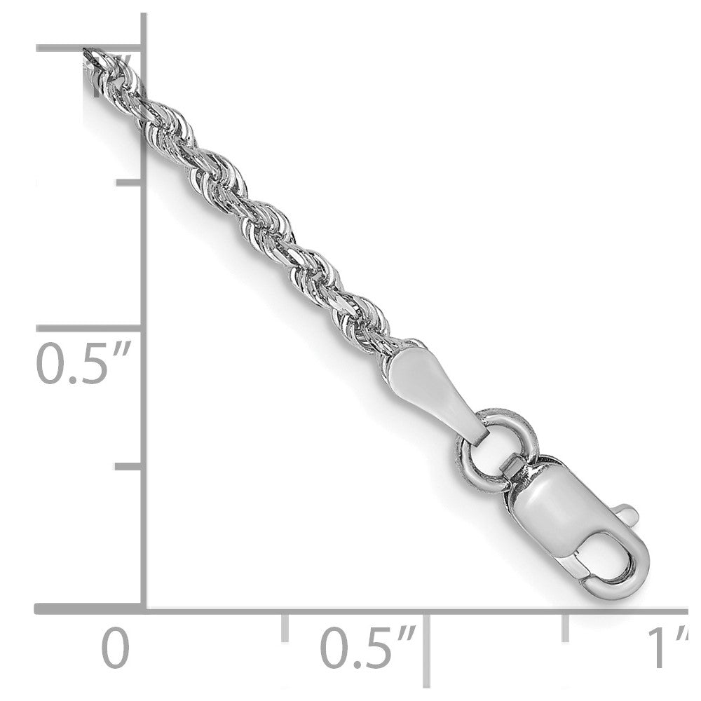 Charlie & Co Jewelry | 14k White Gold 7 Inch 2mm Diamond-cut Quadruple Rope Lobster Clasp Chain - Model WQT016