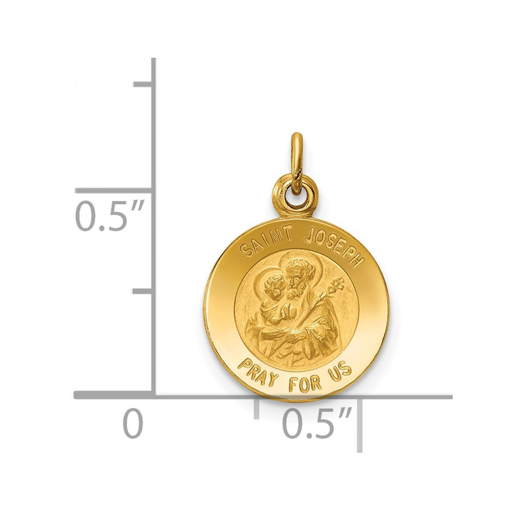 14K Gold Small Saint Joseph Medal Charm - Charlie & Co. Jewelry