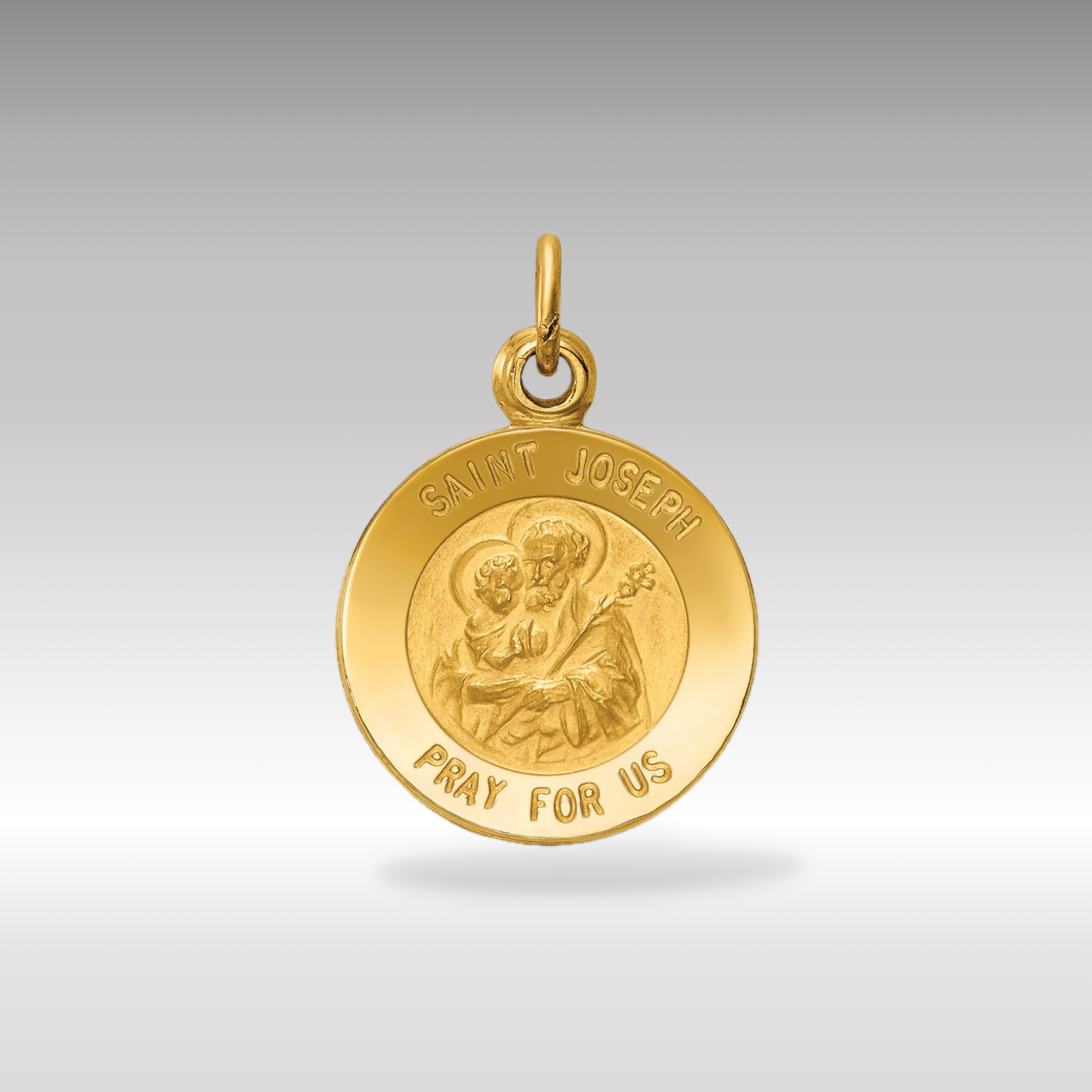 14K Gold Small Saint Joseph Medal Charm - Charlie & Co. Jewelry