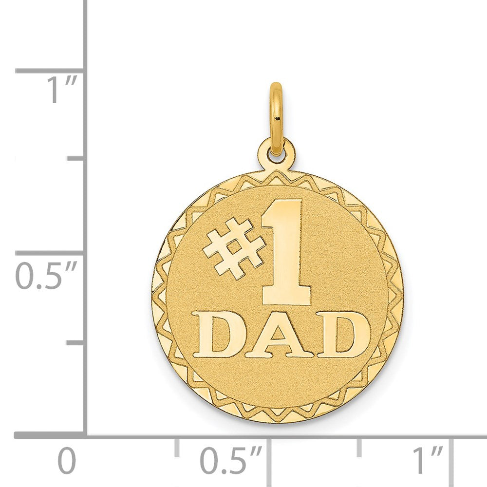 Gold #1 DAD Medal Charm Necklace - Model XAC623 - Charlie & Co. Jewelry