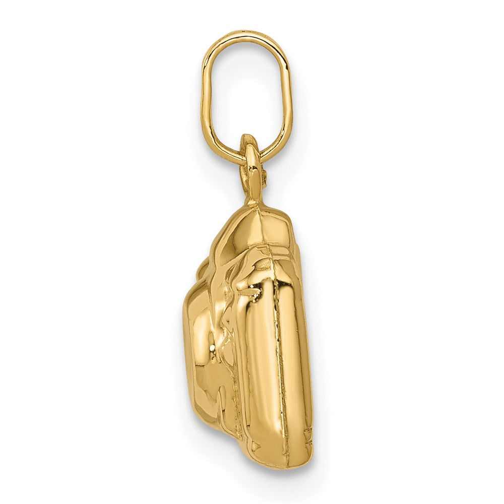 14K Gold 3D Polished Camera Pendant - Charlie & Co. Jewelry