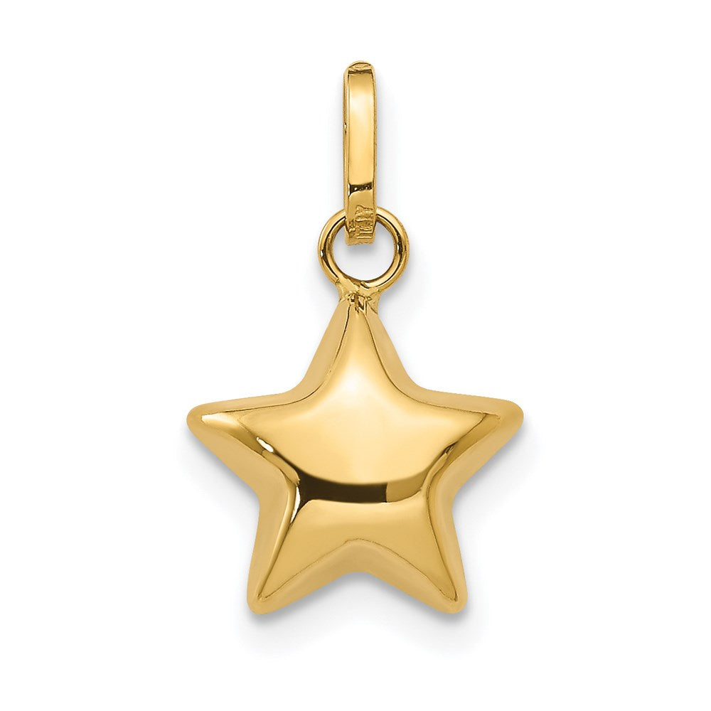 Gold 3D Puffed Star Charm Necklace Model-XCH156 - Charlie & Co. Jewelry