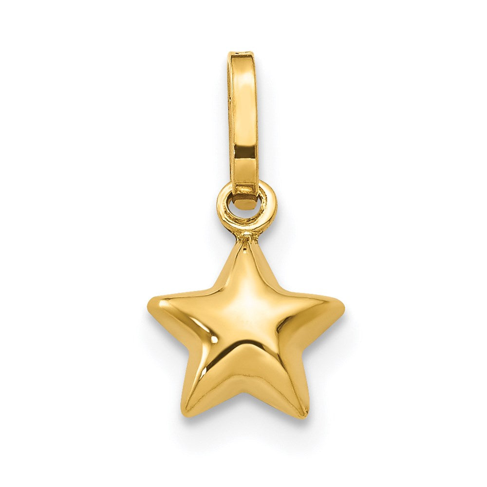 Gold Puffed Star Pendant Necklace Model-XCH157 - Charlie & Co. Jewelry