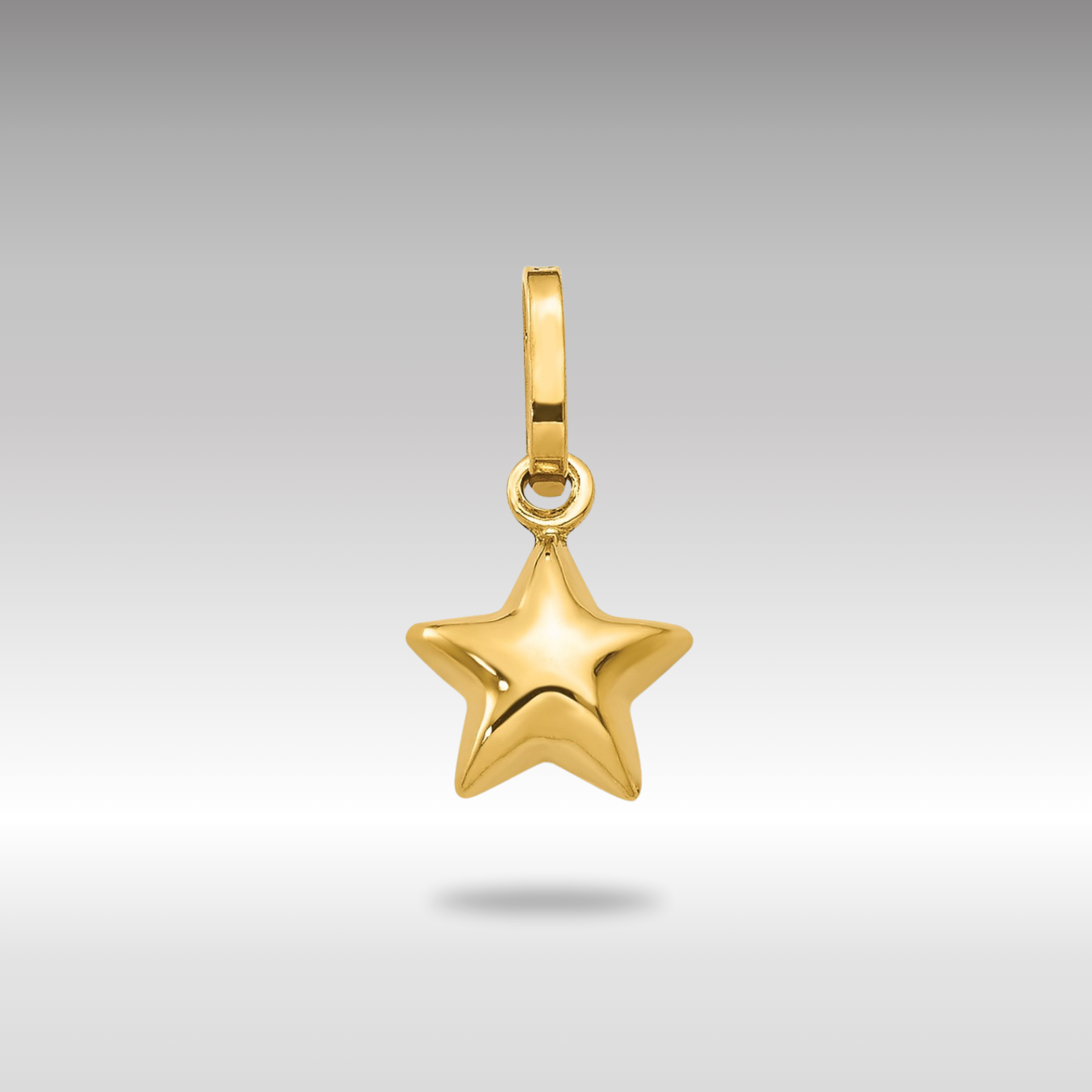 Gold Puffed Star Pendant Necklace Model-XCH157 - Charlie & Co. Jewelry