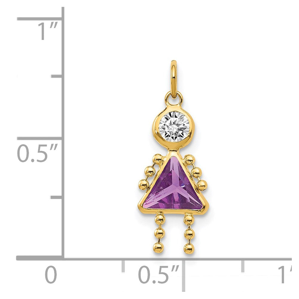 Charlie & Co Jewelry | 14k February Girl Birthstone Charm - Model XCK158