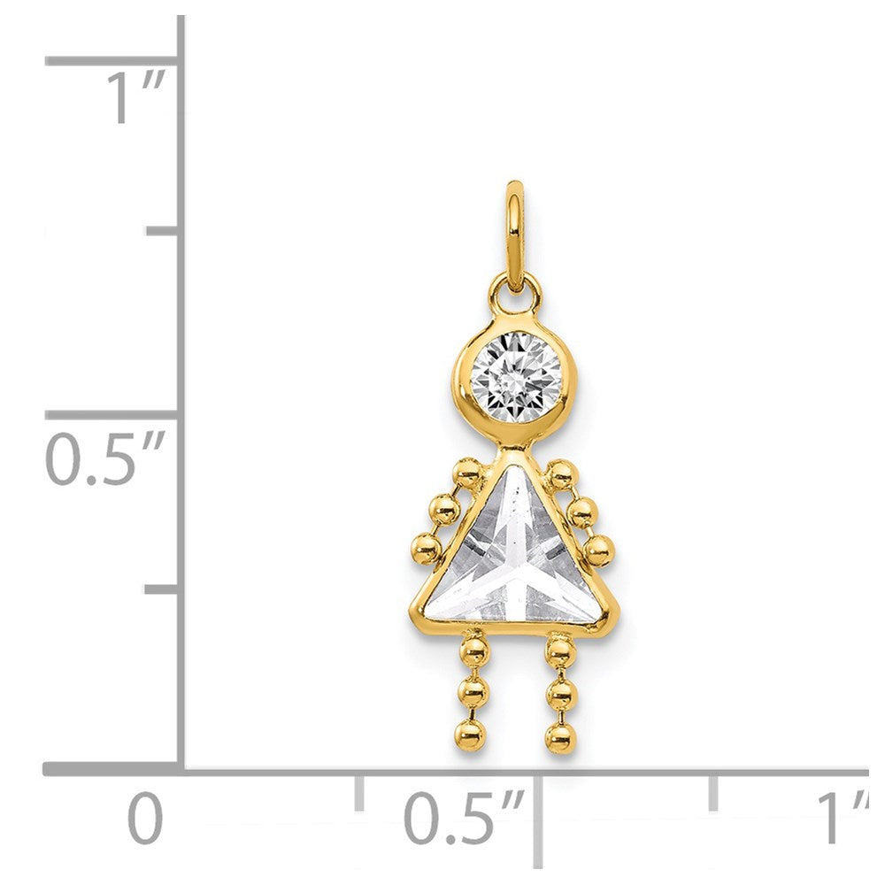 Charlie & Co Jewelry | 14k April Girl Birthstone Charm - Model XCK162