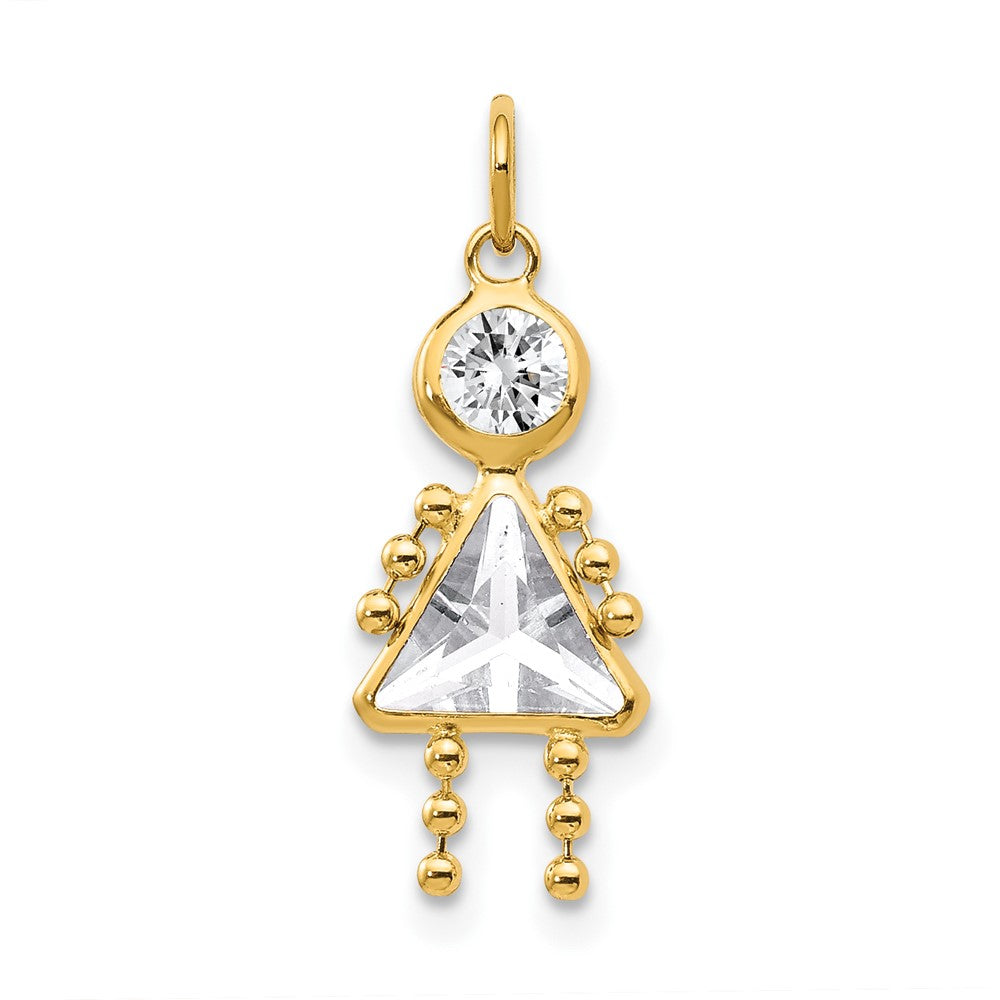 Charlie & Co Jewelry | 14k April Girl Birthstone Charm - Model XCK162