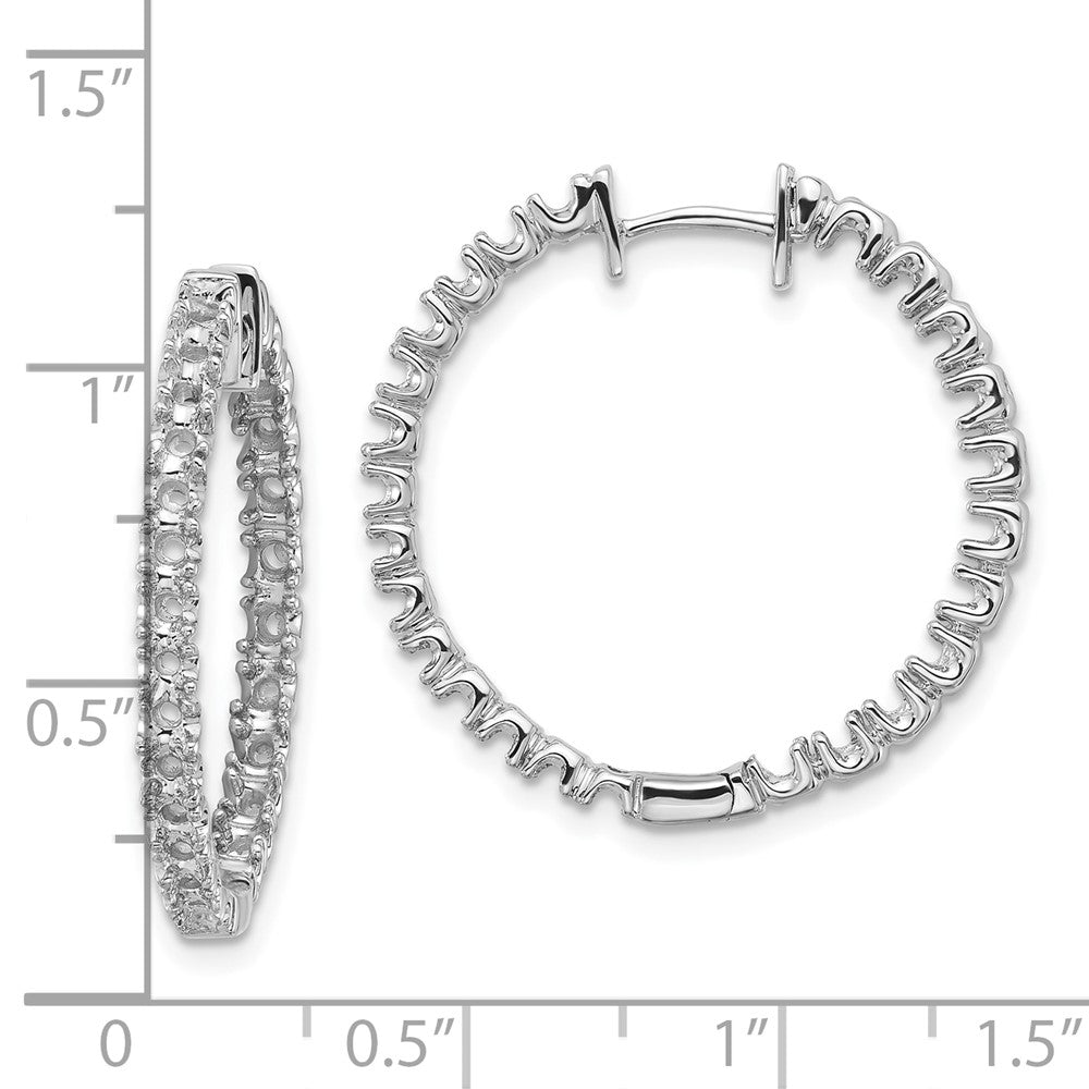 White Gold AA Diamond Hinged Hoop Earrings - Model XE1353AA - Charlie & Co. Jewelry