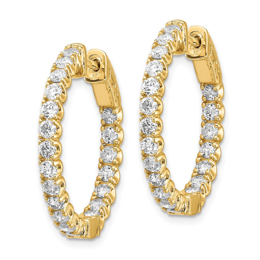 Gold Lab Grown Dia. VS/SI FGH Round Hoop with Safety Clasp Earrings - Model XE2012LG - Charlie & Co. Jewelry